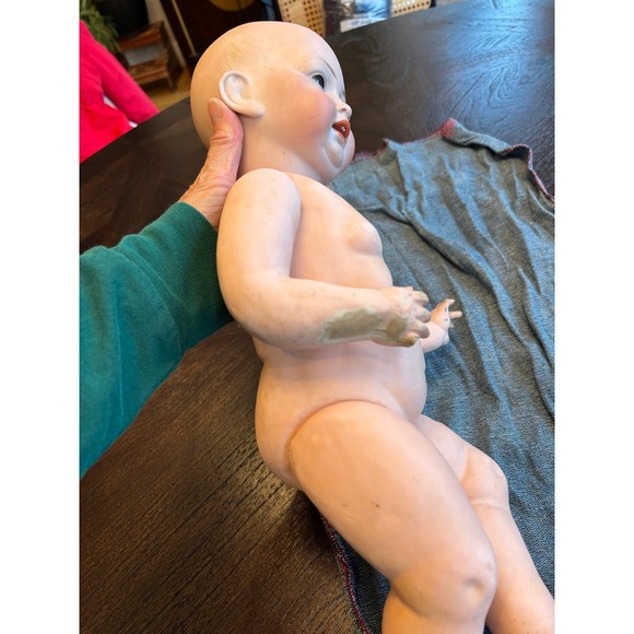 18‎ inch antique Bisque Doll Marked 142 Sleep Eyes Jointed Body Collectible - Picture 17 of 17